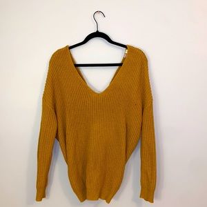 Gorgeous Yellow Twisted Back Sweater